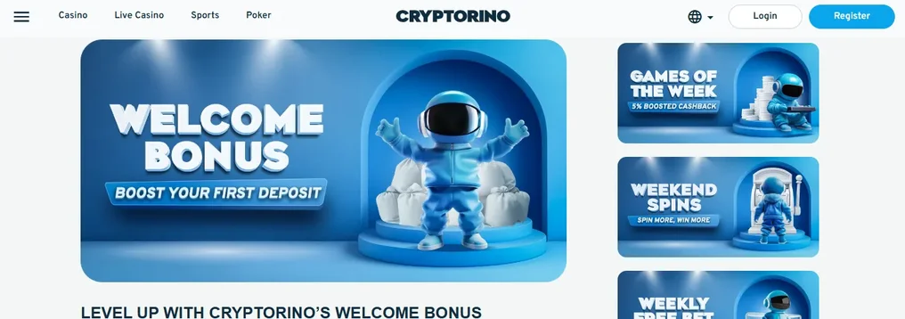 Cryptorino Casino Welcome Bonus